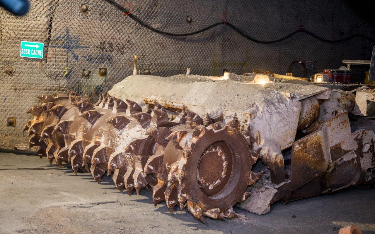 photo of a continuous mining machine